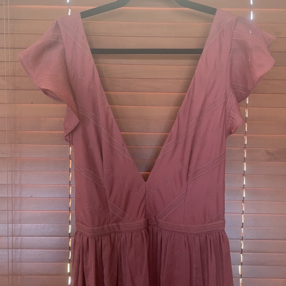 The Jetset Diaries Deep V Flutter Sleeve Dress - image 4